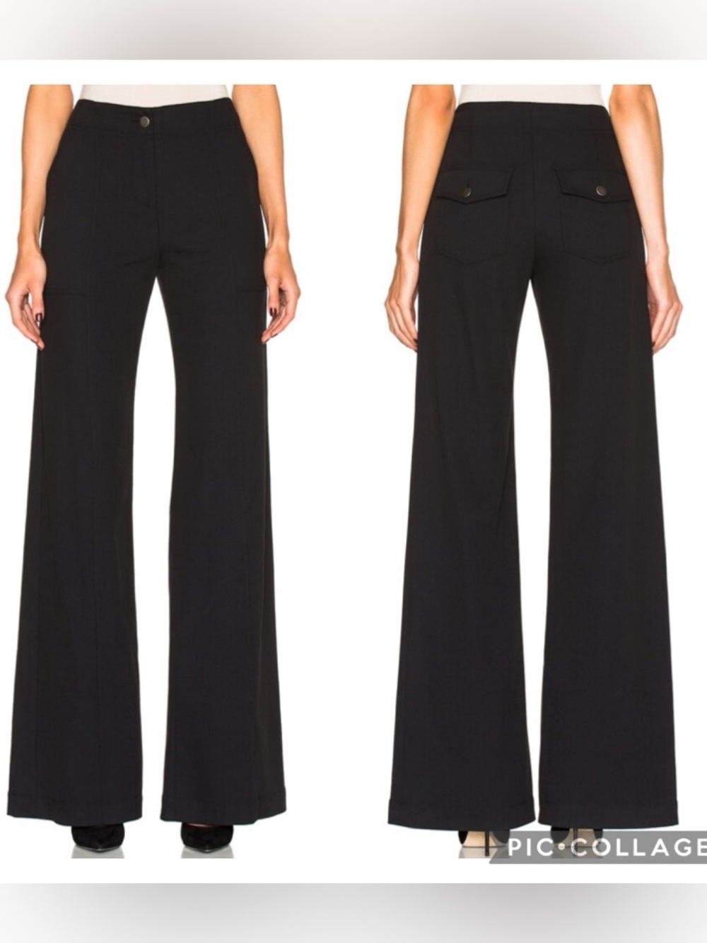 EUC Veronica Beard Black Wanderlust Wide Leg Twill Pants